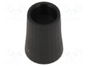 Knob; conical; thermoplastic; Shaft d: 6mm; Ø12x17mm; black