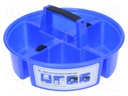 Container: round; blue; polypropylene; 280mm; 5kg