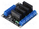 Module: relay; solid state relay; Channels: 4; 5VDC; max.240VAC; 2A