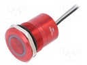 Switch: capacitive; Pos: 2; SPST-NC; 0.01A/12VDC; IP68; ON-(OFF)