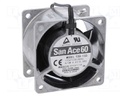 Fan: AC; axial; 60x60x38mm; 19.8m3/h; 28dBA; ball bearing; 2600rpm