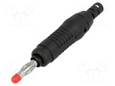 Plug; 4mm banana; 32A; 30VAC; 60VDC; black; 68.3mm; Mat: brass