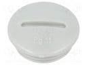 Stopper; PG11; Mat: polystyrene; light grey