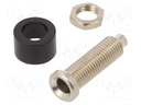 Socket; 4mm banana; 36A; 60VDC; Cutout: Ø6mm; black; nickel plated