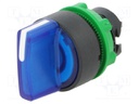 Switch: rotary; Stabl.pos: 3; 22mm; blue; Illumin: LED; IP66; Pos: 3