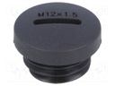 Stopper; M12; Mat: polyamide; black