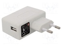 Power supply: switched-mode; 5VDC; 2.4A; Out: USB; 12W; Plug: EU