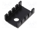 Heatsink: extruded; U; TO220; black; L: 19.1mm; W: 13.2mm; H: 6.4mm