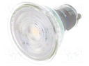 LED lamp; warm white; GU10; 220/240VAC; 350lm; 6W; 35°; 2700K