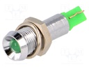 Indicator: LED; recessed; 24÷28VDC; Cutout: Ø6.2mm; IP67; metal