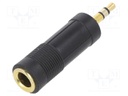 Jack 3.5mm 3pin plug,Jack 6,3mm socket; Plating: gold-plated