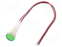 Indicator: LED; flat; 230VDC; 230VAC; Cutout: Ø10mm; 200mm leads