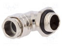 Cable gland; angular; M16; IP55; Mat: brass; Body plating: nickel