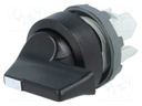 Switch: rotary; Stabl.pos: 2; 22mm; black; Illumin: none; IP66; Pos: 3