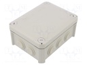 Enclosure: junction box; X: 116mm; Y: 150mm; Z: 67mm; polypropylene