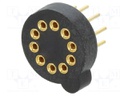 PIN: 10; THT; gold-plated; TO5; Socket: transistors