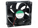 Fan: DC; axial; 12VDC; 90x90x25mm; 67.11m3/h; 28dBA; ball bearing