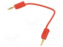 Test lead; 60VDC; 30VAC; 10A; banana plug 2mm,both sides; red