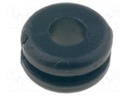 Grommet; Ømount.hole: 6.4mm; Øhole: 4mm; PVC; black; -30÷60°C