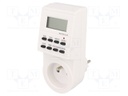 Programmable time switch; Range: 7days; 230VAC; OUT 1: 250VAC/16A