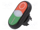 Switch: double; Stabl.pos: 1; 22mm; green/red; IP66; Pos: 2; Ø22.5mm