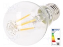 LED lamp; warm white; E27; 230VAC; 470lm; 4W; 2700K; CRImin: 80