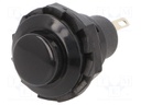 SWITCH, PUSHBUTTON, SPST, 3A, 125VAC, BLACK