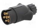 Connector: automotive; plug; PIN: 7; Conform to: PN-ISO 1724; 12VDC