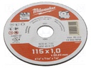 Cutting wheel; Ø: 115mm; Øhole: 22.2mm; Disc thick: 1mm; steel