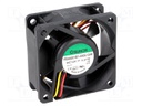 Fan: DC; axial; 12VDC; 60x60x25mm; 61.16m3/h; 44dBA; ball bearing