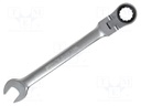 Key; combination spanner,with ratchet,with joint; 17mm