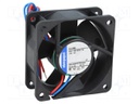 Fan: DC; axial; 60x60x25mm; 21m3/h; 16dBA; slide bearing; 2500rpm