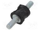 Vibration damper; M4; Ø: 10mm; rubber; L: 10mm; Thread len: 10mm