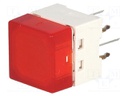 Switch: keypad; Pos: 2; SPST-NO; 0.05A/24VDC; red; Illumin: LED; red