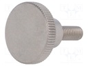 Knob; Dia: 24mm; M6; 16mm; H: 15mm; stainless steel