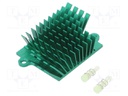 Heatsink: extruded; grilled; green; L: 41mm; W: 45mm; H: 15mm; 3.3°C/W