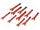 Key set; insulated,spanner; steel; Pcs: 10; Conform to: EN 60900