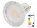 LED lamp; warm white; GU10; 230VAC; 620lm; 6.9W; 120°; 2700K