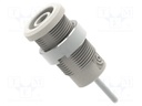 Socket; 4mm banana; 36A; 1kV; white; nickel plated; on panel,screw