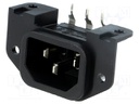 Connector: AC supply; socket; male; 10A; 250VAC; IEC 60320; C14 (E)