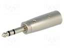 Adapter; Jack 6.35mm plug,XLR male; stereo; PIN: 3