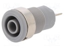 Socket; 4mm banana; 24A; 1kV; Cutout: Ø12.2mm; grey; nickel plated