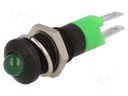 Indicator: LED; prominent; 12÷14VDC; Cutout: Ø8.2mm; IP40; metal