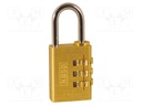 Padlock; brass; Application: toolboxes,cabinets,bags,cases