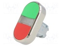 Switch: double; Stabl.pos: 1; 22mm; green/red; IP67; Pos: 2; Ø22mm