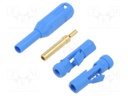 Socket; 2mm banana; 38.2mm; blue; Mounting: soldered,crimped