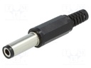 Plug; DC supply; female; 5,5/2,5mm; with strain relief; for cable