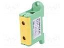 Splice terminal: rail; 95mm2; ways: 1; terminals: 2; yellow-green