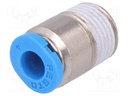 Push-in fitting; threaded,straight; R 1/8"; outside; -0.95÷6bar