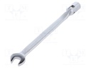 Wrench; combination swivel head socket,with joint; L: 206mm